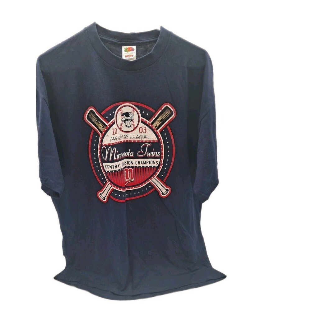 Vintage Majestic Minnesota Twins T-Shirt Men's XL 2003 Central Champions MLB...